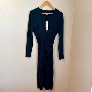 NWT, Olive+Oak Long Sleeve Midi Sweater Belted Dress, Casually Chic,Size X-Large